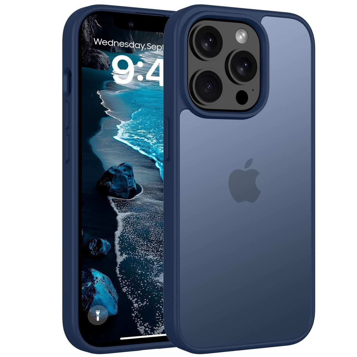 Andwing Husă Mată Protecție Militară Căzături pentru iPhone 14 Pro Max – Albastru Închis