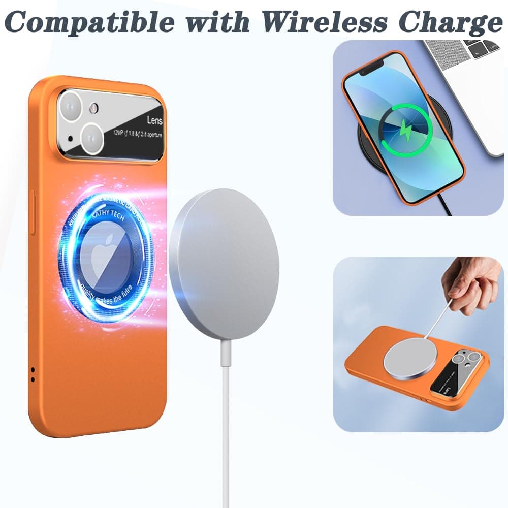 Rdyi6ba8 husă mată iPhone 14 Plus, compatibilă încărcare wireless protecție cameră ultra subțire portocaliu