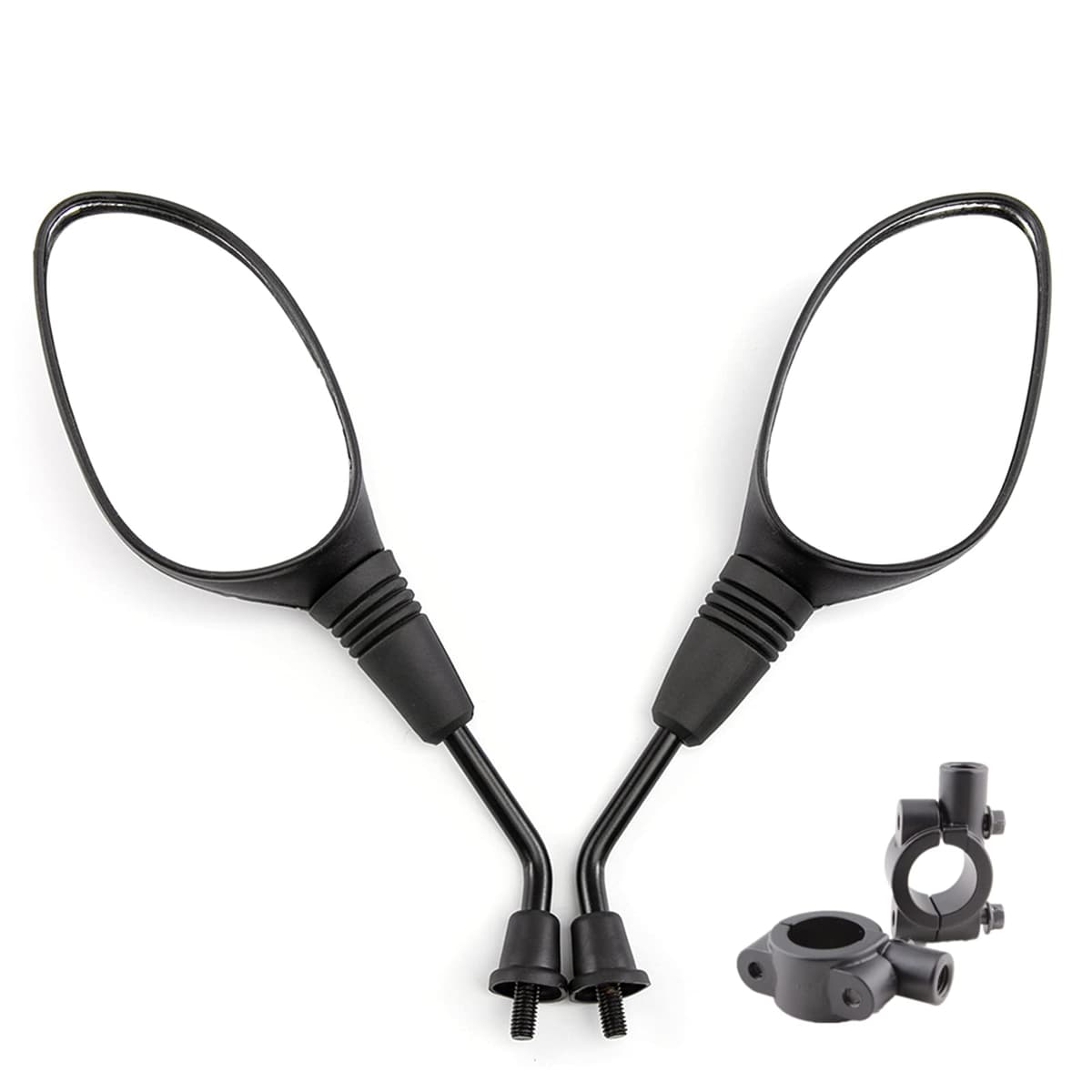 Oglindă retrovizoare motocicletă cu adaptor clemă 7/8" 22mm, oglindă retrovizoare reglabilă șurub M10 pentru ghidon scutere, ATV, biciclete