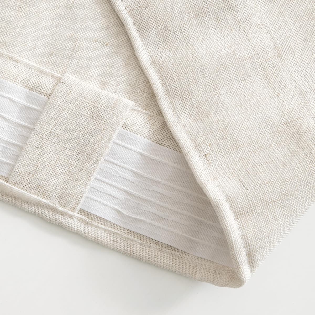 Perdele aspect in semi-transparente cu bandă fronsată set 2 bucăți living – albe 245x200cm