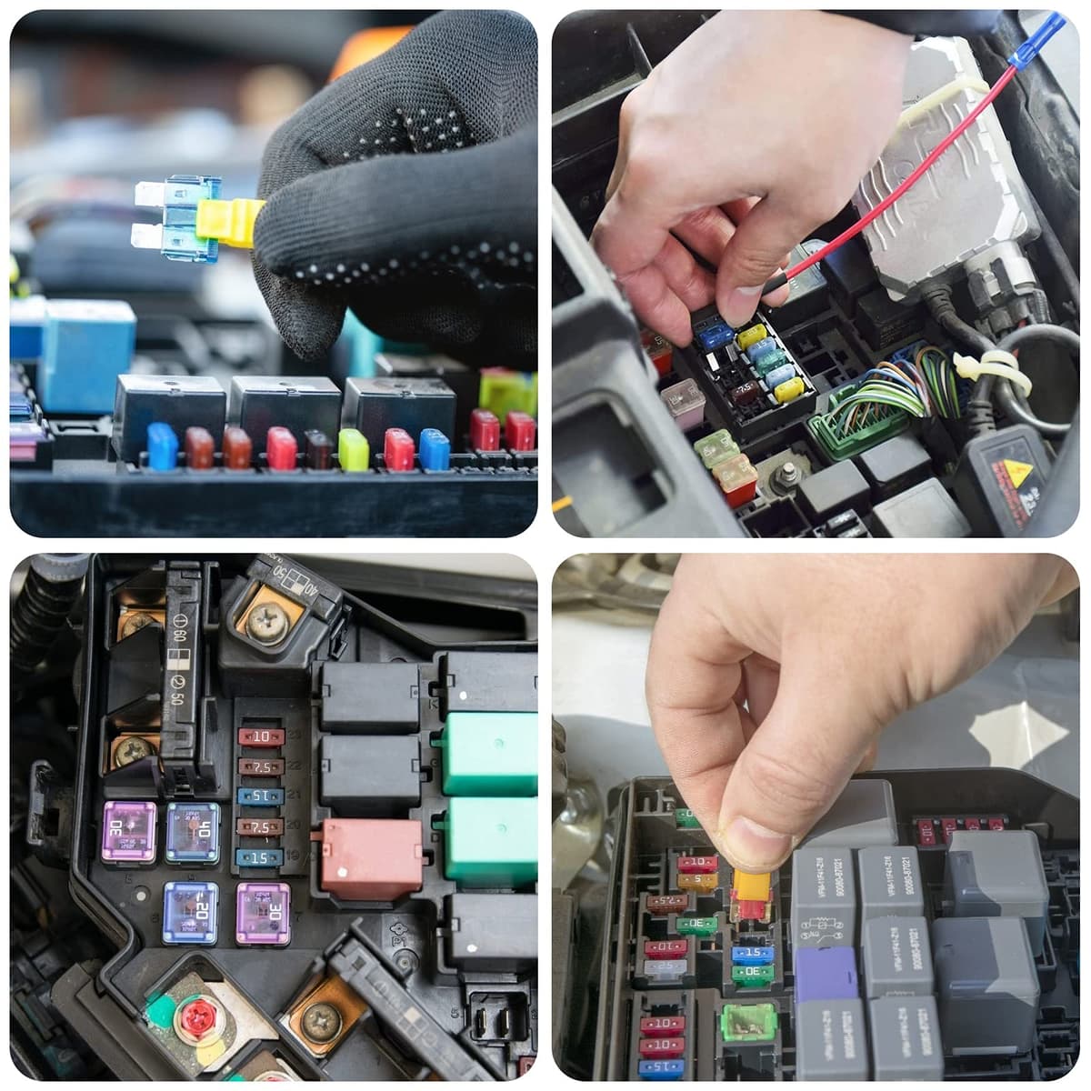 QIMEI-SHOP Cablu distribuitor siguranță auto cu 6 siguranțe – Micro 2 Add-a-Circuit