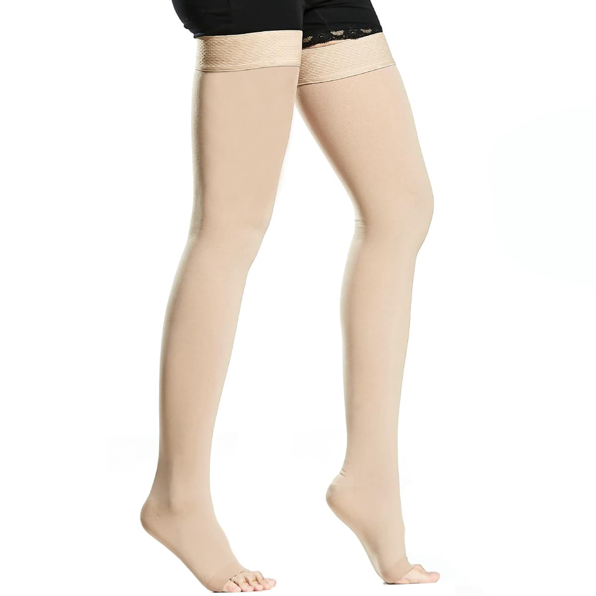 BellaAchtung Ciorapi compresie medicali 20-30 mmHg suport graduat – Negru