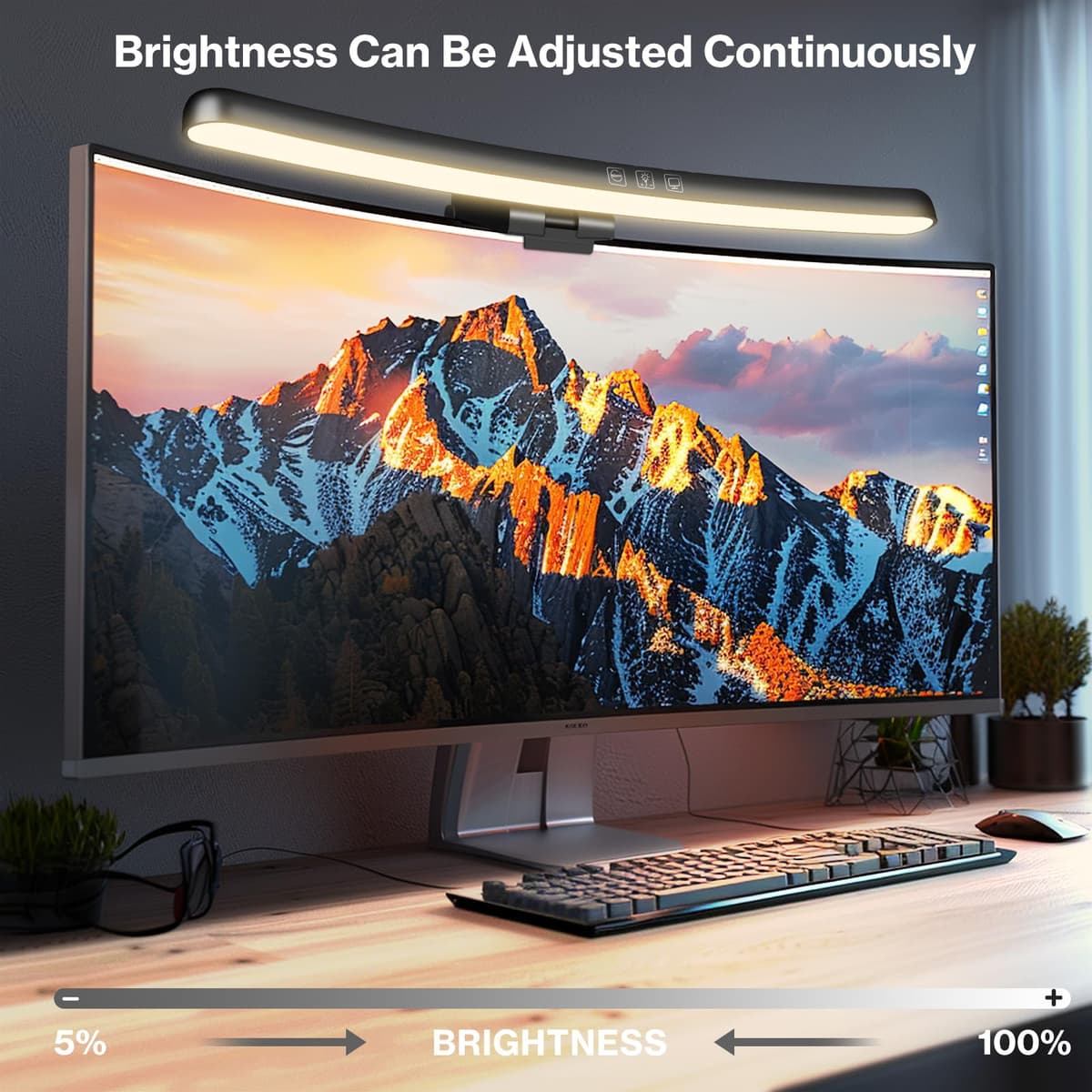 Laliled Lampă Monitor PC, Bară Lumină LED USB Ecran Curbat Birou Protecție Ochi