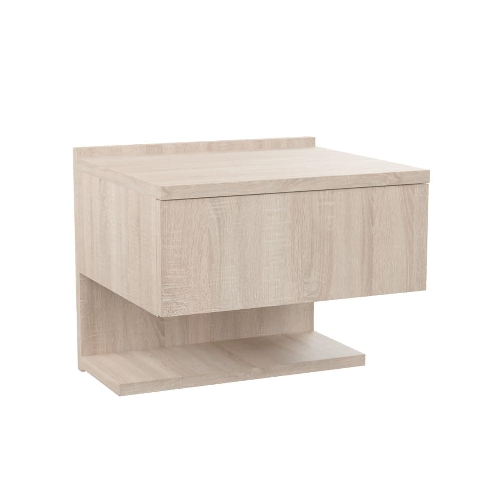 ComfortCove noptieră suspendată, masă perete subțire cu compartiment depozitare Sonoma