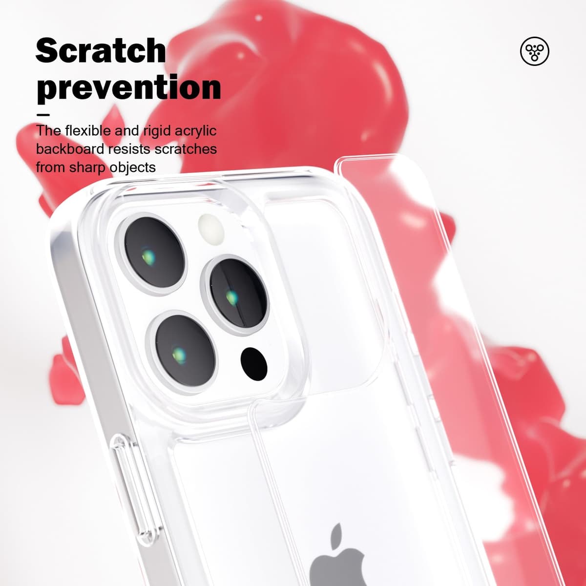 SharkProten iPhone 12/12 Pro Husă - Subțire Antișoc Anti-zgâriere TPU PC - Model Floral Transparent pentru Fete Femei