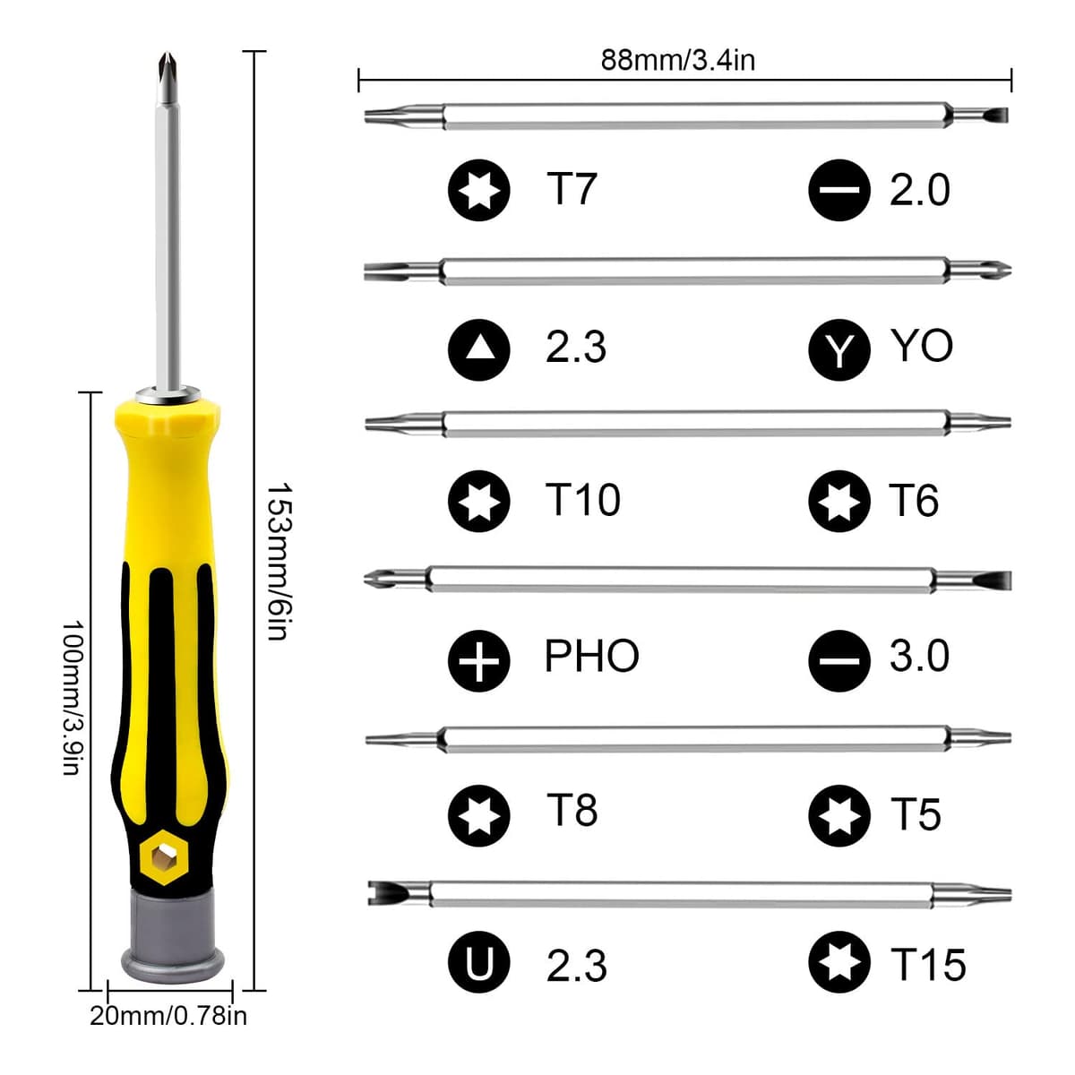 Set șurubelnițe, MYLERCT 13-în-1, portabil multifuncțional pentru aparate electrice mici medii