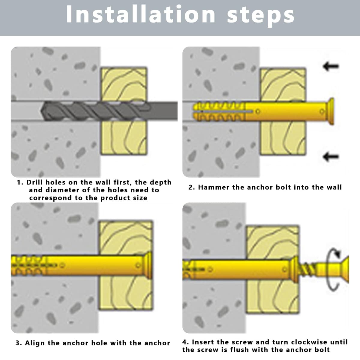 Set 230 piese șuruburi și dibluri cu ancore și șuruburi gips-carton – pentru zidărie și beton