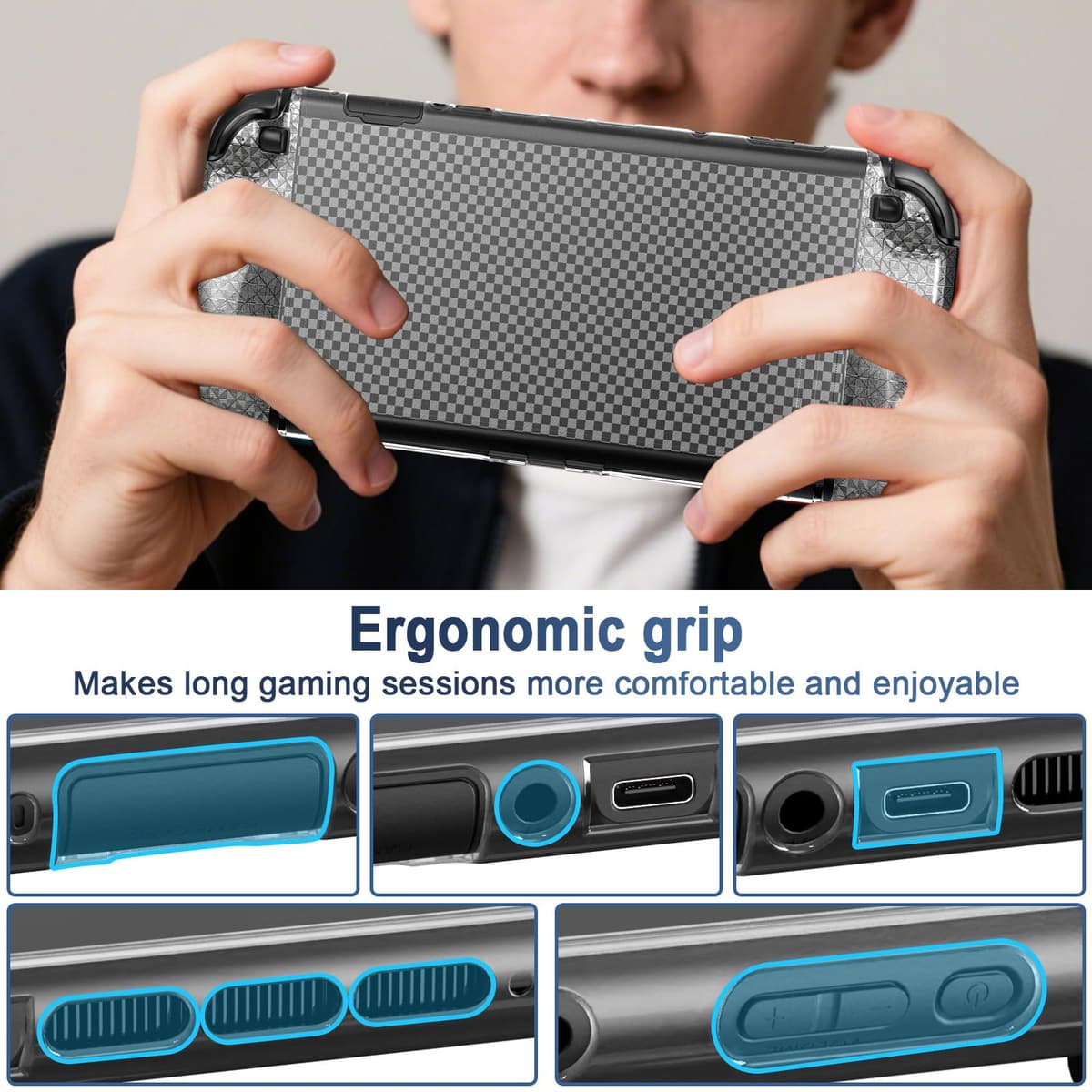 Nintendo Switch 2 Husă Protecție cu Grip pentru Controllere – Negru