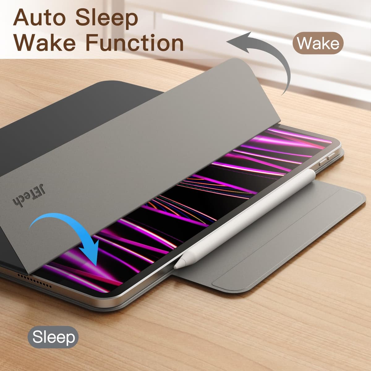 JETech husă iPad Pro 11-inch cu încărcare Pencil 2nd Gen – negru