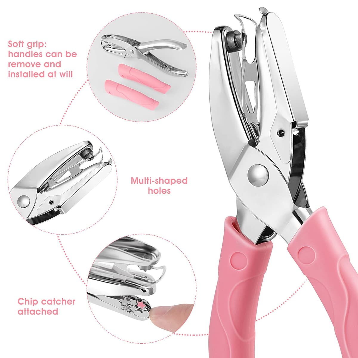 Set 2 perforatoare hârtie forme inimă și stea, metalice manuale - multicolor