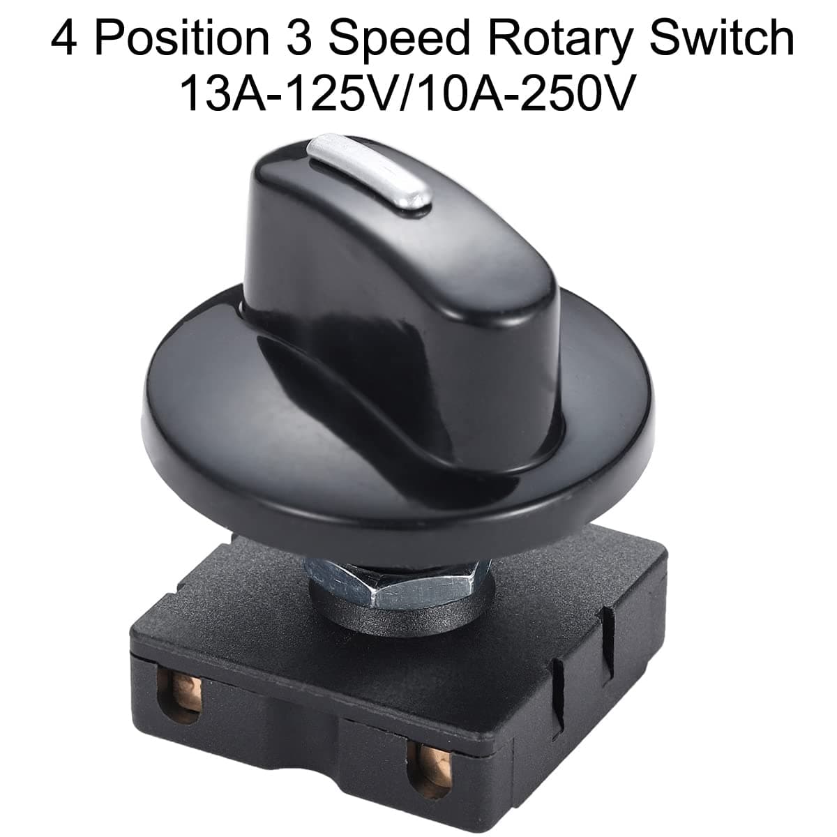 Greluma Întrerupător rotativ heavy duty 4 poziții 3 viteze 13A-125V/10A-250V selector ventilator încălzitor cu buton