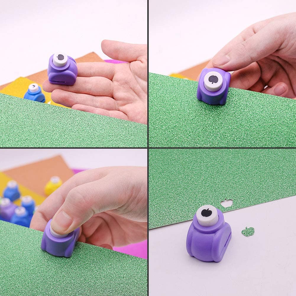 Set HAKACC 20 piese mini perforatoare, perforator hârtie motiv copii 20 forme pentru artizanat scrapbook