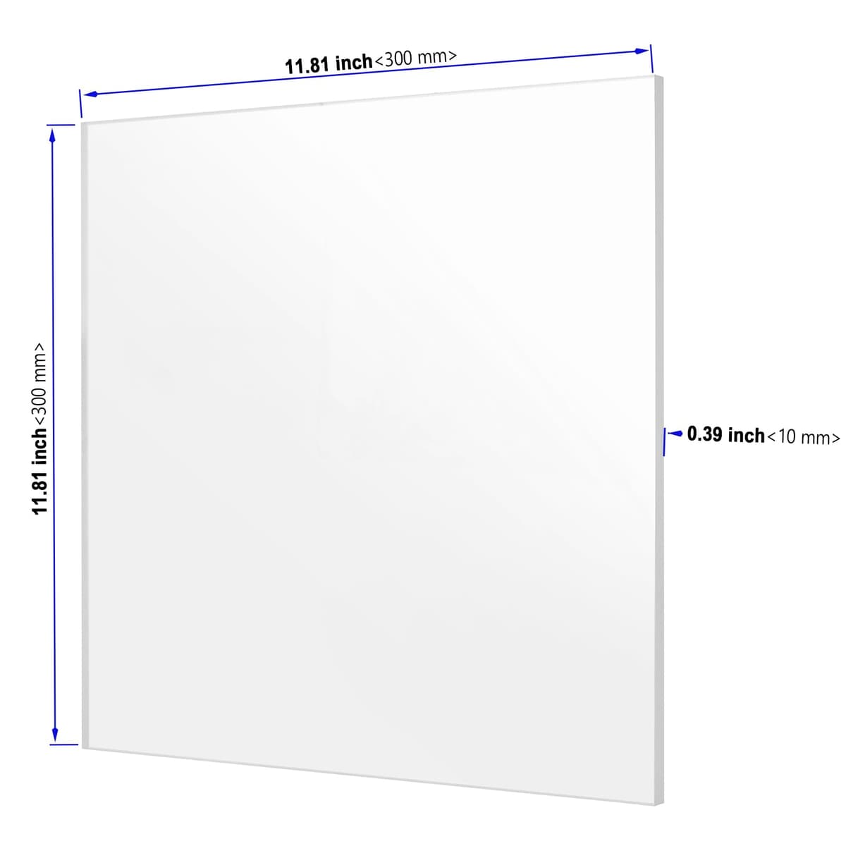 Placă Acrilică Transparentă 30x30 cm, Grosime 10 mm pentru Proiecte DIY și Meșteșuguri