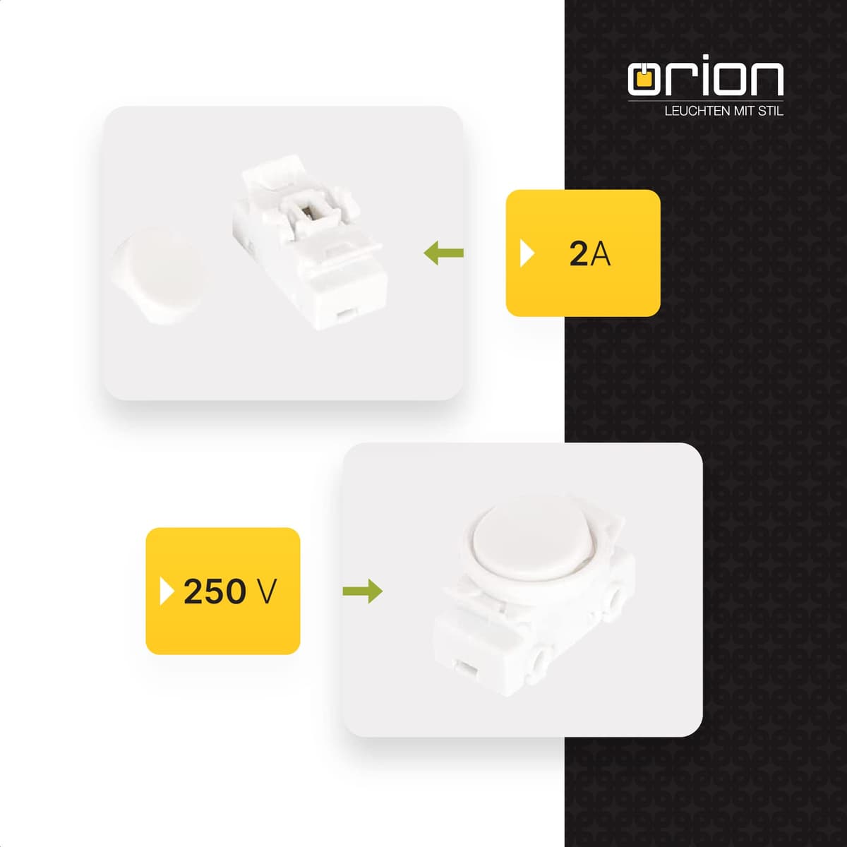 Întrerupător basculant 5 bucăți 2A 250V înlocuire pentru lămpi sub dulap - alb