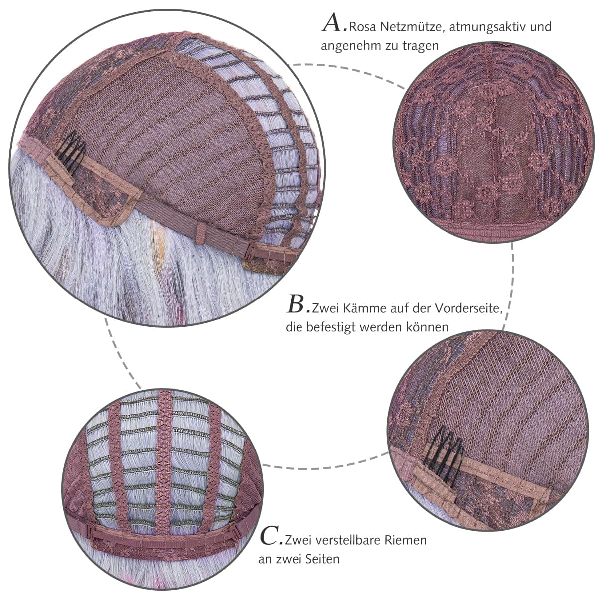 Perucă bob scurt cu breton păr sintetic ondulat bucle pentru femei – Natural