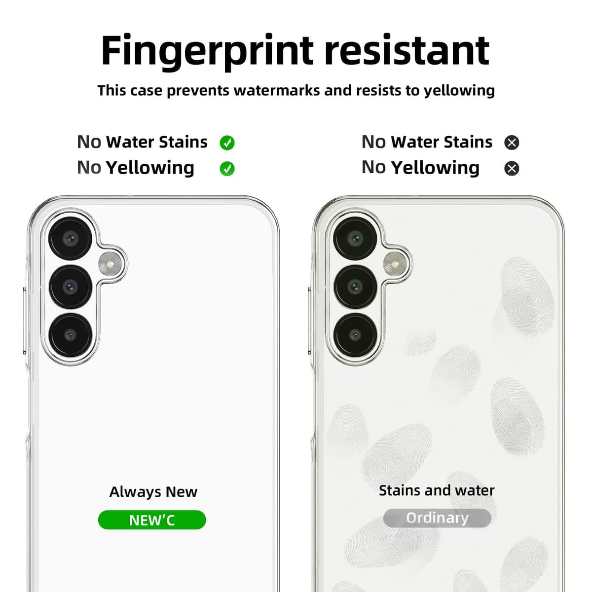 NEW'C husă Samsung Galaxy A15 5G gel TPU silicon ultra transparent și 2× sticlă călită Galaxy A15 5G