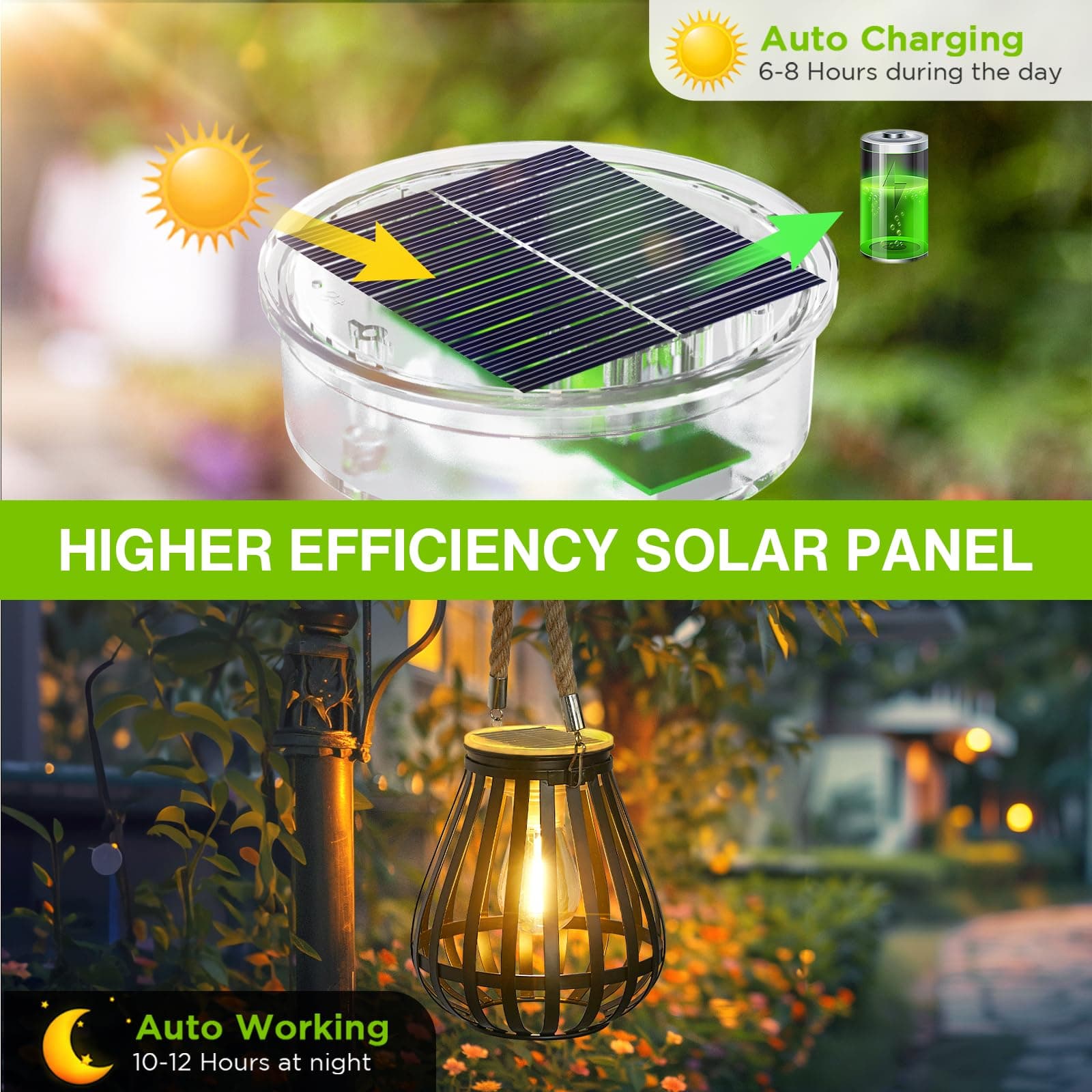 Capac solar înlocuire BUCASA 2 bucăți 8cm, pentru lanterne exterior cu bec tungsten, gradină, masă