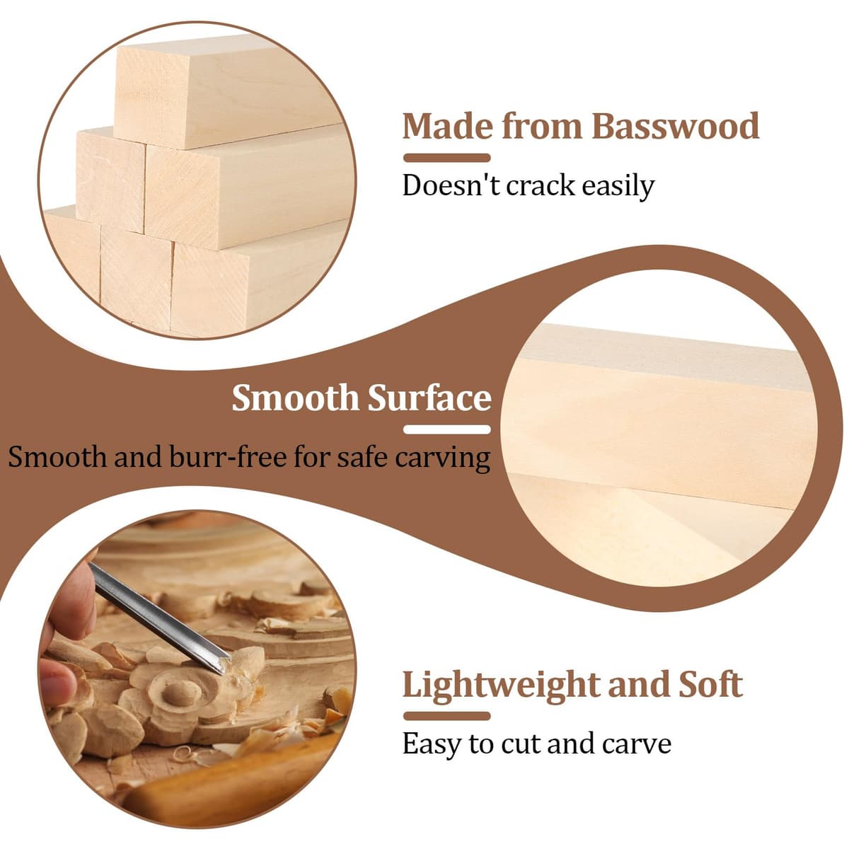 12 bucăți lemn tei pentru sculptură, 12 x 2.5 x 2.5 cm lemn sculptură tei, bloc lemn moale, blocuri lemn artizanat, sculptură, DIY