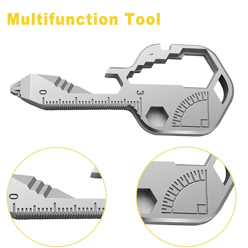 Cheie Multifuncțională 24-în-1 Outdoor – Oțel Inoxidabil Argintiu