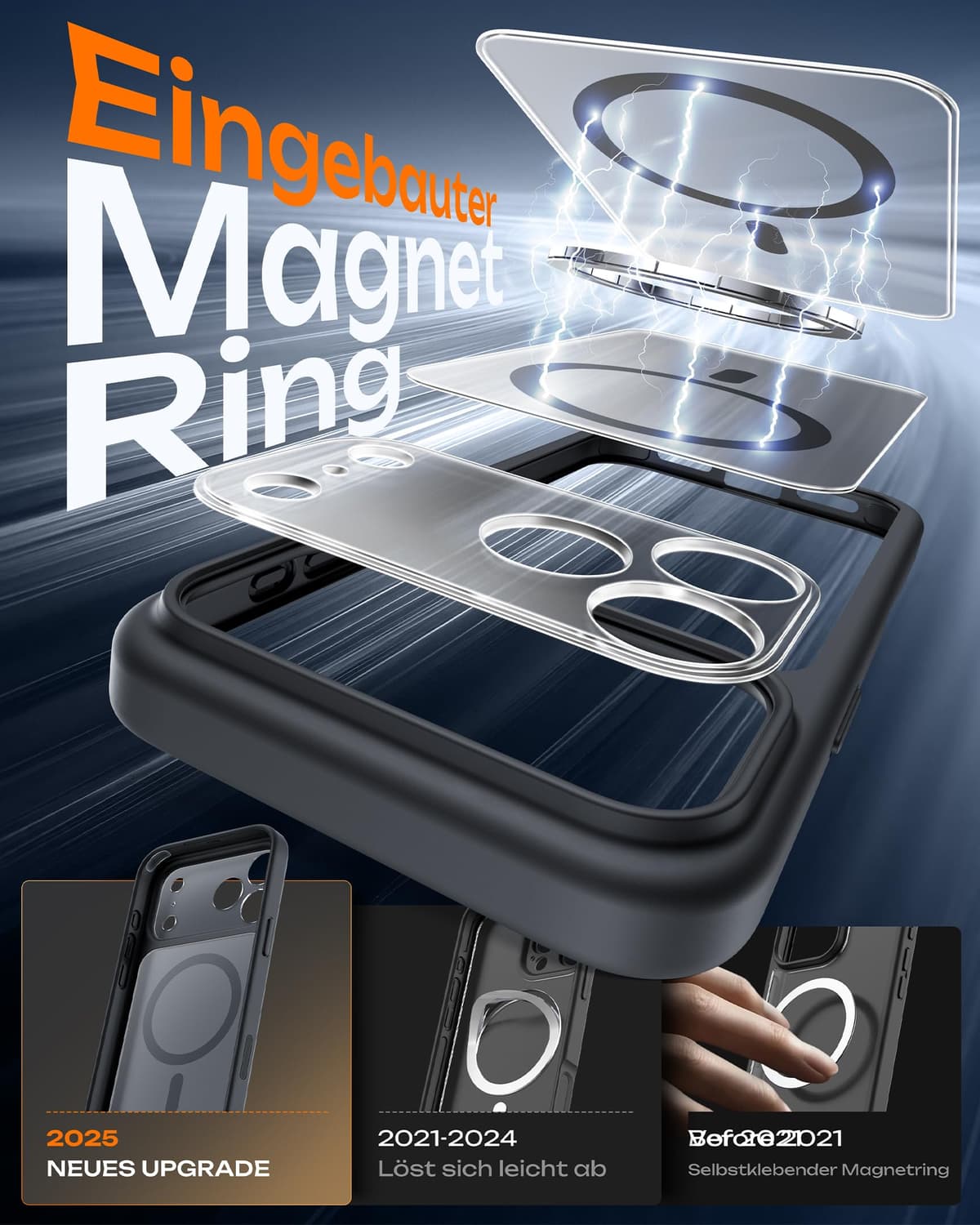 Husă iPhone 17 Pro Max MagSafe Control Cameră Antișoc Translucidă Mată – Negru