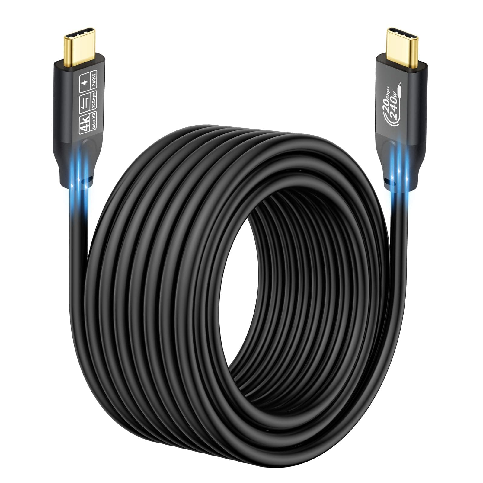 Cablu USB-C 3.2 Gen 2 CHENLENIC 20Gbps Type-C 4K@60Hz video 5A/240W PD3.1 premium