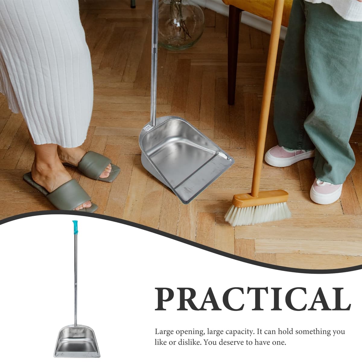 Făraș oțel inoxidabil mâner lung curățenie casă – Argintiu