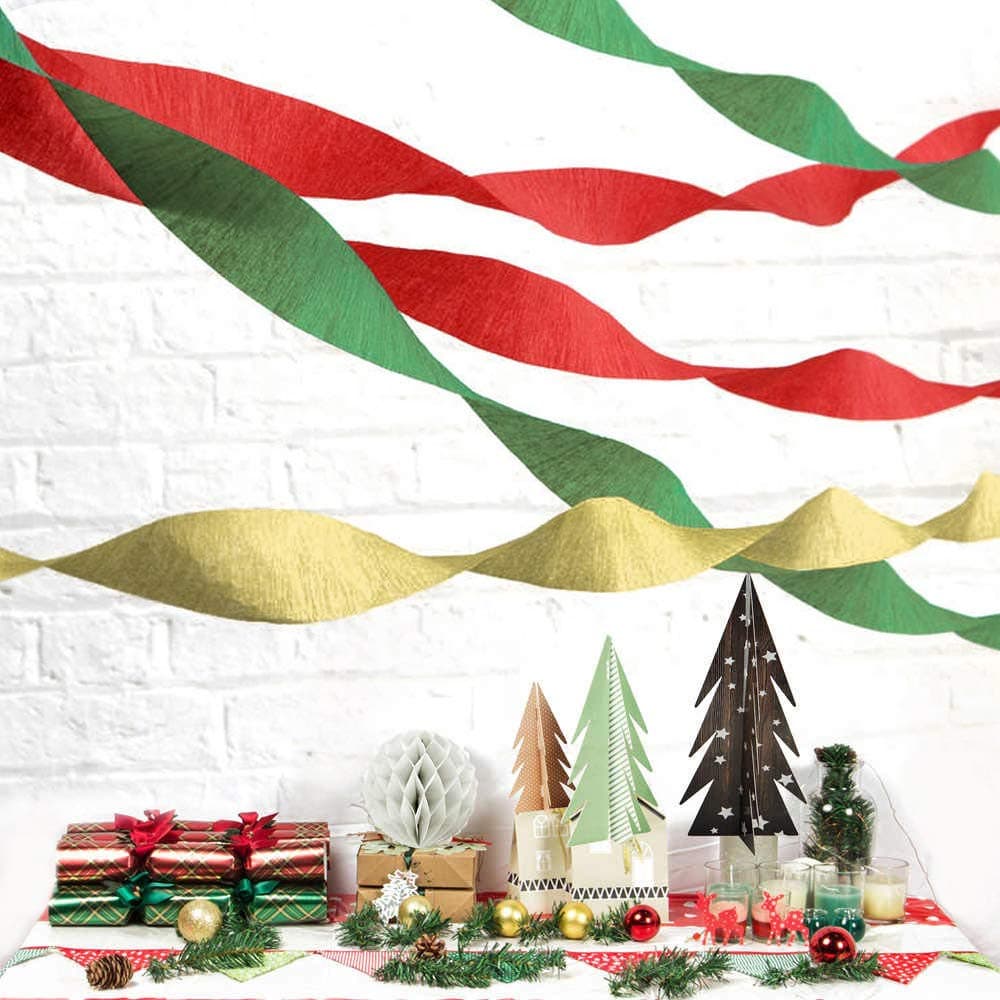 Rulouri hârtie crepă aurii pentru decorațiuni nuntă 8 role – Multicolor