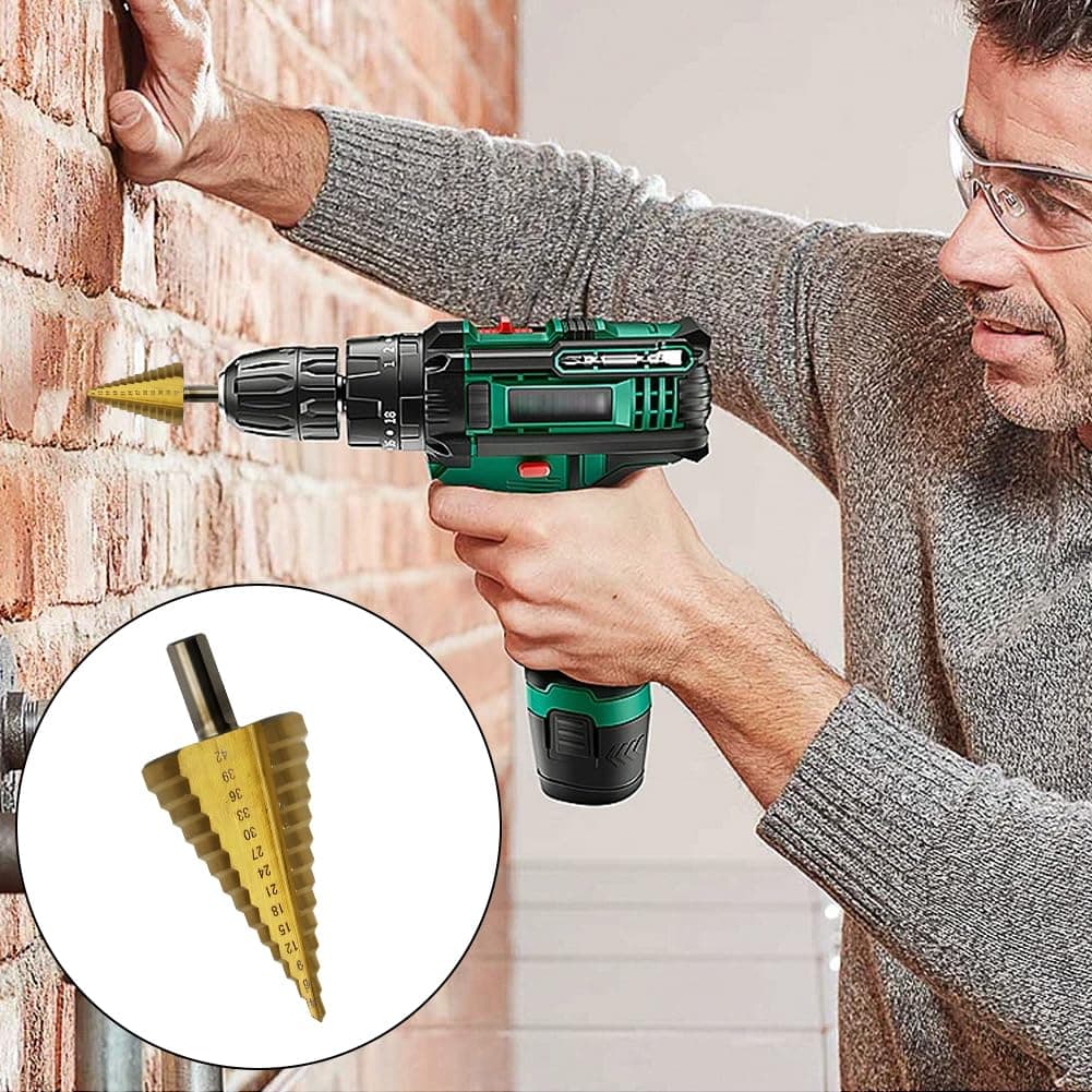 Burghiu conic, 14 trepte oțel rapid 4-42mm HSS cu caneluri spiralate pentru lemn, plastic, metal